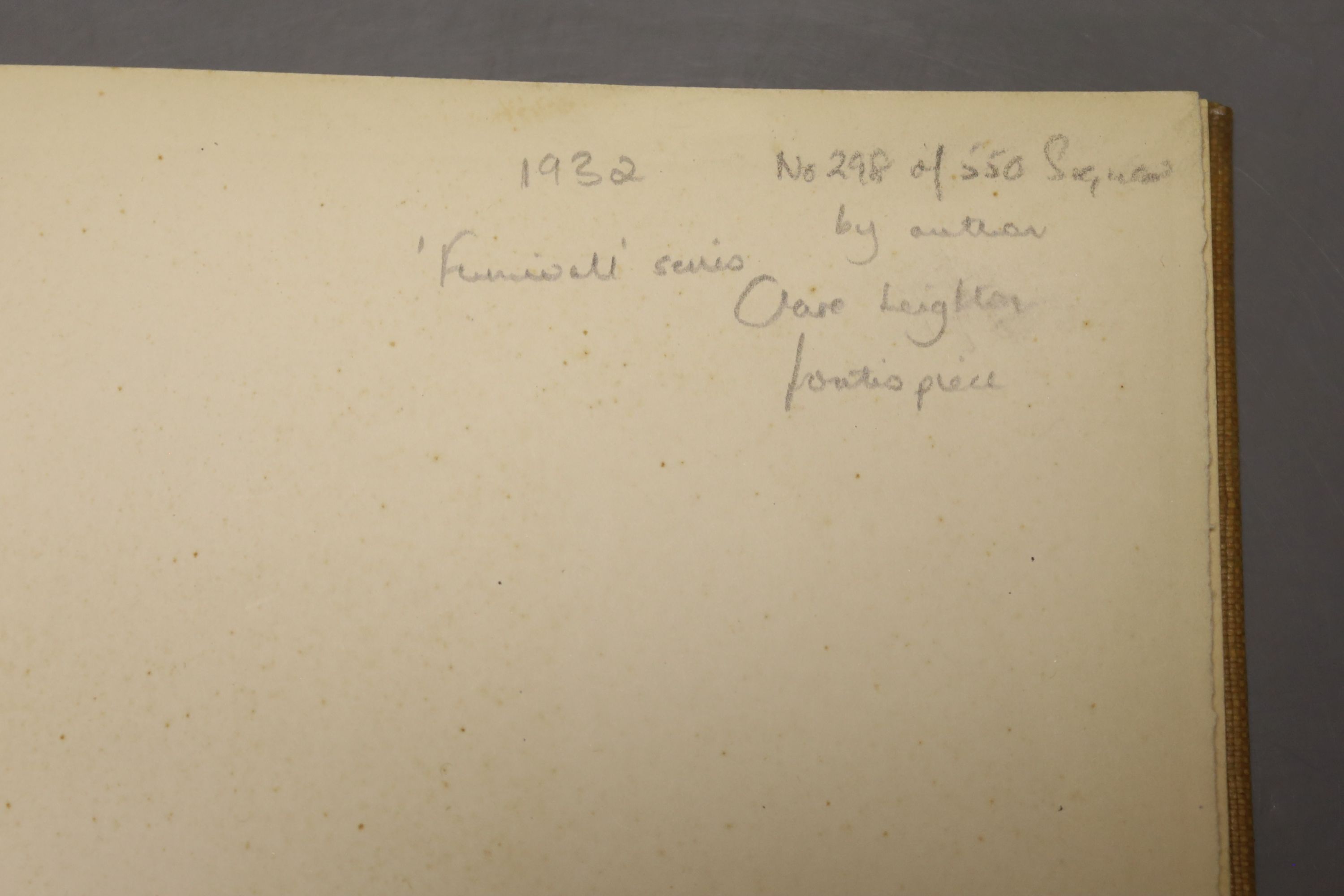 Blunden, Edmund, 'Near and Far, New Poems', 8vo hardback, (dj present, some tears to borders, plastic wrapped) inscribed 'To Robin 'Peggy' Unsted, on her intrepid journey to woodstock close, with blessings from Edmund Bl
